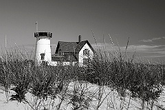 Satge Harbor Lighthouse on the Beach of Cape Cod